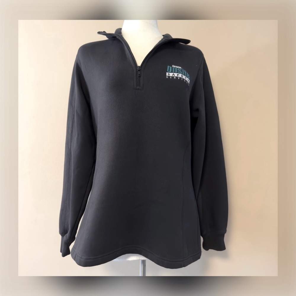 Women’s Airgas Sport-Tek Embroidered 1/4 Zip Black Pullover Sweatshirt (Size L)